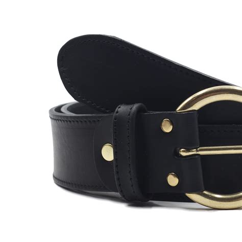 Ceinture en cuir signature Noir .